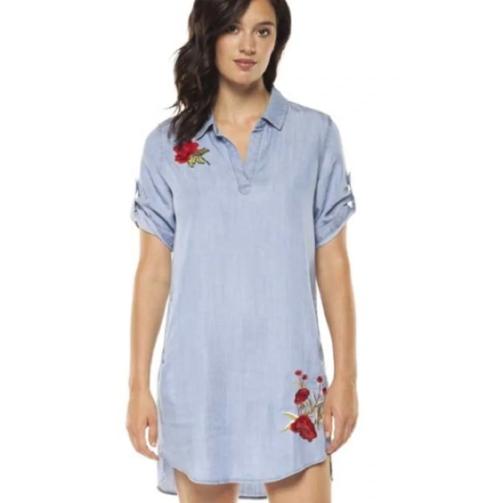 π΄SOLDπ΄Dex Embroidered Denim Dress - Picture 1 of 4